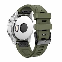 Ancool Compatible With Fenix 5S Plus Bands 20MM Width Easy Fit Soft Silicone Watch Bands Replacement For Fenix 6S FENIX 6S Pro fenix 5S Smartwatches Olive