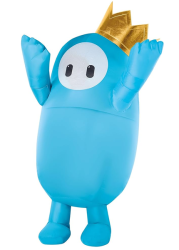 Halloween Spirit Adult Blue Fall Guys Crown Inflatable Costume Fan Operated