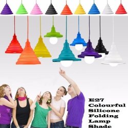 Colourful Folding Silicone Lampshade E27 Lamp Holder Pendant Diy Ceiling. Collections Are Allowed