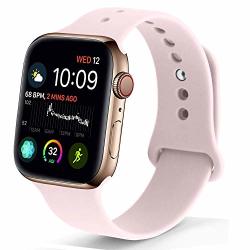 Nukelolo Sport Band Compatible With Apple Watch 38MM 40MM Soft Silicone Replacement Strap Compatible For Apple Watch Series 4 3 2 1 Pinksand Color In S m Size