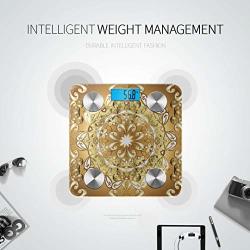 Bluetooth Body Fat Scale Traditional Orient Ornament Classic Golden Smart Wireless Scale With Lcd Display Measuring Body Weight Bmi And Health Digi