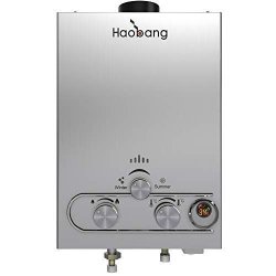 Hb Haobang Tankless Water Heater Liquefied Petroleum Gas 6L MIN 1.6 Gpm Propane Gas Water Heater Portable Instant Water Heater Overheating Protection Easy To Install