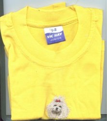 Kids T Shirt. Yellow 1--2 Years Maltese Dog