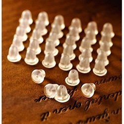 Huele Pack Of 200 Clear Rubber Bullet Clutch Earring Safety Backs