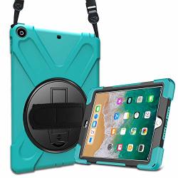 Procase Ipad 9.7 Case 2018 2017 Rugged Heavy Duty Shockproof 360 Degree Rotatable Kickstand Protective Cover Case For Apple Ipad 6TH 5TH Gen 9.7 Inch -teal