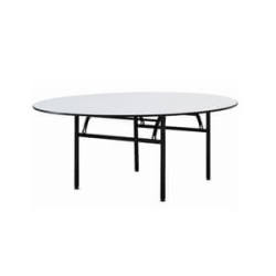 Round Table Solid Top Table With Pvc And Foldable Steel Legs