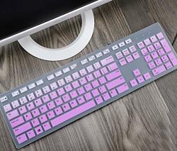 Keyboard Protector Skin Cover Compatible With Dell Desktop KM636 KB216 Keyboard Dell Optiplex 5250 3050 3240 5460 7450 7050 Dell Inspiron Aio 3475 3670 3477 All-in One Desktop Keyboard Purple Ombre