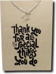 Crcs -stainless Steel Necklace On Card-star & Thank You Always