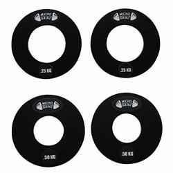 Micro Gainz Olympic Kilogram Fractional Weight Plate Set Of 4 Plates- 2-.25KG 2-.50KG Plates -designed For Olympic Barbells Used For Strength Training And Micro