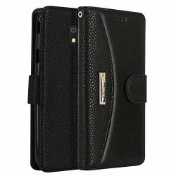 Phone Case For Sumsung Galaxy J7 2018 Lokaka Folding Flip Leather Wallet Cases Protective Cover Strong Magnetic Closure Protector With Card Slots Kickstand Black 5.5"