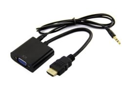 HDMI To Vga+ HDMI Adapter With 3.5MM Audio Cable