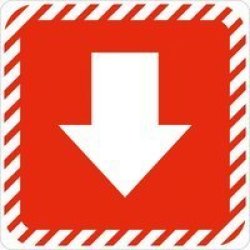 White Arrow With Red Symbolic Sign On White Acp 150 X 150MM