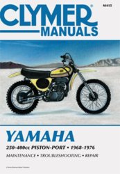 Clymer M415 Yamaha 250-400cc Piston Port 1968 To 1976 Repair Manuals