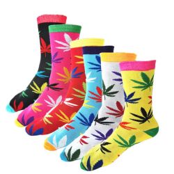 Mens Socks - Pack Of 6 Pairs Funky Cannabis Happy Socks For Men Or Women