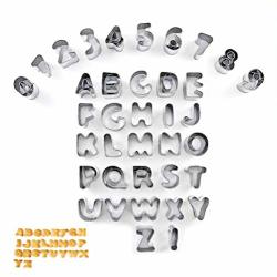 Qtkj 37 Set MINI Stainless Steel Alphabet And Number Cookie Cutters Mold Kit For Biscuit fruit vegetables cake Decoration.