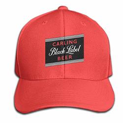 Carling Black Label Beer Men Women Adjustable Baseball Cap Solid Color Cap Golf Cap Red