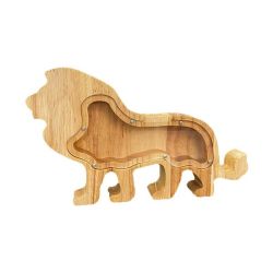 - Wooden Piggy Bank - Lion