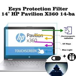 2 Pack Eyes Protection Filter Fit 14 Hp Pavilion X360 14-BA Series 2-IN-1 Touchscreen Laptop 14" Anti Blue Light & Glare Screen Protector Reduces