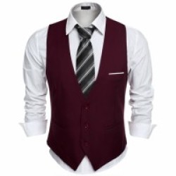 Coofandy Men's Top Designed Business Slim Fit Skinny Vest Waistcoat