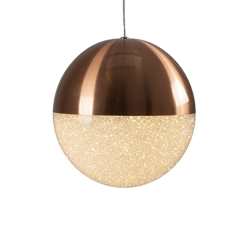 Ethereal Metal & Crystal Ball Pendant Light Copper Brass Chrome - Chrome