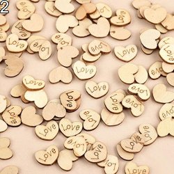 100pcs Rustic Wood Wooden Hearts Love Wedding Table Scatter Decoration  Crafts DIY Craft Accessories Vintage Wedding Decorations