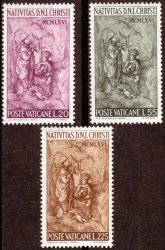Vatican 1966 Christmas 489-91 Complete Unmounted Mint Set