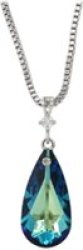Za Xp Glitter Stone Shaped Swarovski Embellished Crystal Necklace - Blue