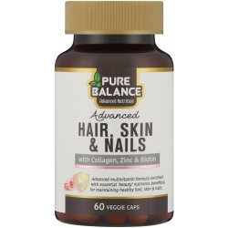 Pure Balance Hair Skin & Nails Veggie Capsules 60S