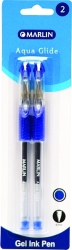 Marlin Aqua Glide 0.7mm Gel Ink Pens - Blue Blister Of 2
