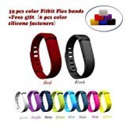 Us Niutop Fashion Multicolor Set Of 10PCS Large small Replacement Wristband Wrist Bands With Clasps For Fitbit Flex Only no Tracker Wireless Activity Bracelet Sport