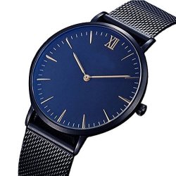 Wrist Watch Han Shi Womens Fashion Classic Gold Geneva Quartz Watch Simple Clock L Black