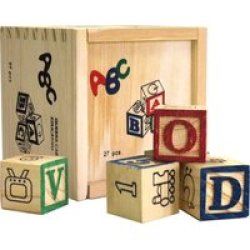 Toy Wooden Abc Blocks 27 Piece