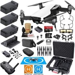 DJI Mavic Air Fly More Combo Arctic White With 3 Batteries Bundle Kit With Rugged Carrying Case & Must Have Accessories