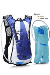 Hydration Backpack With 2L Water Rucksack Bladder Bag For Running Hiking Cycling Blue