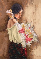 Dimensions Cross Stitch Kit- Woman With Bouquet