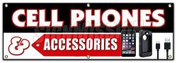 72" Cell Phones And Accessories Banner Sign Burner LG Samsung No Contract