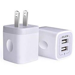 USB Wall Charger Charger Adapter Ailkin 2-PACK 2.1AMP Dual Port Quick Charger Plug Cube For Iphone SE 11 Pro MAX 8 7 6S 6S PLUS 6 PLUS 6 Samsung Galaxy S7 S6 S5