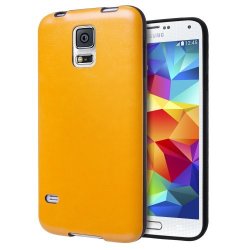 Cimo Samsung Galaxy S5 Case Edurus Series Premium Leather Tpu Cover For Galaxy S5 Galaxy Sv Galaxy S V 2014 - Gold