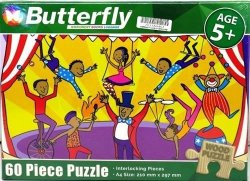 60 Piece A4 Wooden Puzzle At The Circus -interlocking Pieces 210 X 297MM Each Puzzle Contains A Full Size Poster Retail Packaging No