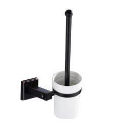 Trendy Taps Premium Quality Black Sq Toilet Brush Holder