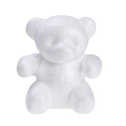 Amosfun Foam Bear Modeling 3D Polystyrene Foam Animal Shapes Diy Rose Bear Valentine's Gift Decorations Flower Arranging Birthday Gift For Children Height 15CM BASE Width