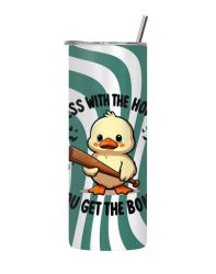 Mess 20 Oz Tumbler With Lid And Straw Funny Mighty Ducks Graphic PRESENT242