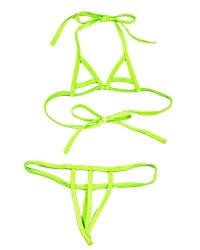Skinbikini Women's No Coverage String Only G-string Bikini One-size Lime Green