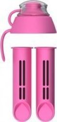 Filter Cartridge For Water Bottle X 2 + Free Lid Pink