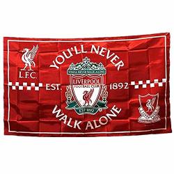 Ster-tsp Liverpool Fc Flag Soccer Club Authentic Banner - You'll Never Walk Alone 3X5 Ft Red