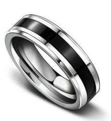 Men's Two Tone Stainless Steel Wedding Band Size 10