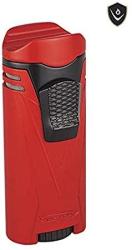 VECTOR Iron Quad 08 Red Matte Quad Flame Windproof Jet Lighter For Cigars