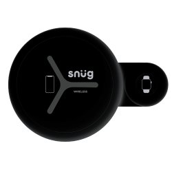 Snug 15W Dual Smartphone And Smartwatch Wireless Charging Pad Plus USB To Type C Cable Black