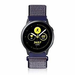 Wniph 20MM Quick Release Watch Band Compatible With Samsung Galaxy galaxy Watch ACTIVE2 Huawei pebble asus ticwatch Smart Watch Nylon Breathable Replacement Sport Strap Midnight Blue 20MM