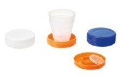 Folding Cup With Pill Compartment Orange